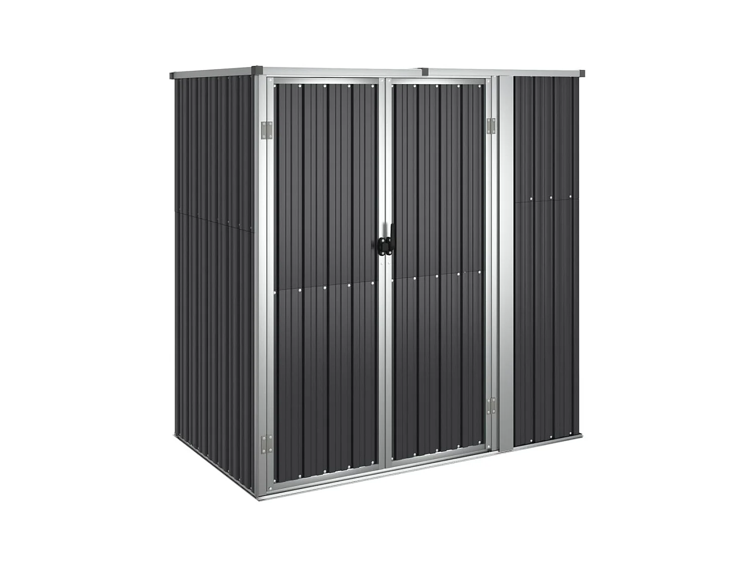 Galpão de jardim, cabana, casa de armazenamento, galpão ao ar livre, ferramentas robustas, 161 x 89 x 161 cm, aço galvanizado antracite 02_0022409
