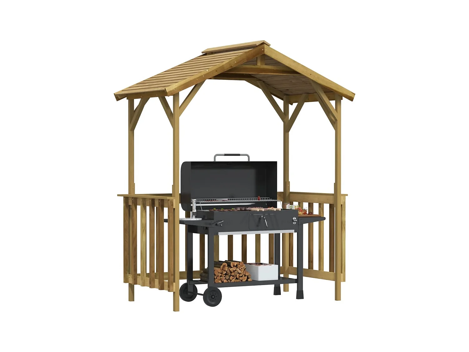 Abri de barbecue 163,5 bois marron 163.5 x 93 x 210 cm 02_0022159