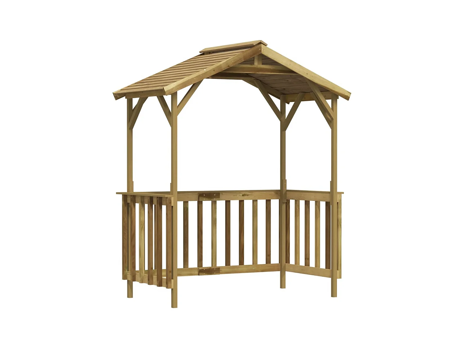 Abrigo para churrasco 1635 x 93 x 210 cm Madeira de pinho impregnada verde 02_0022159