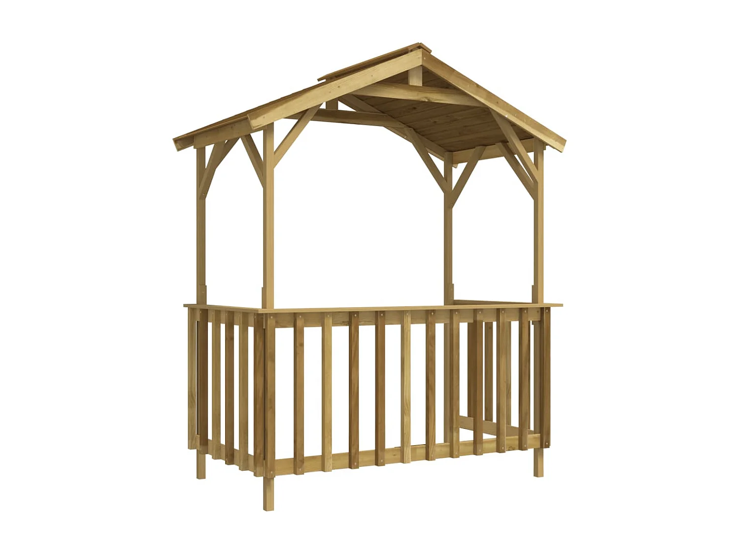 Refugio para barbacoa 1635 x 93 x 210 cm Madera de pino impregnada verde 02_0022159