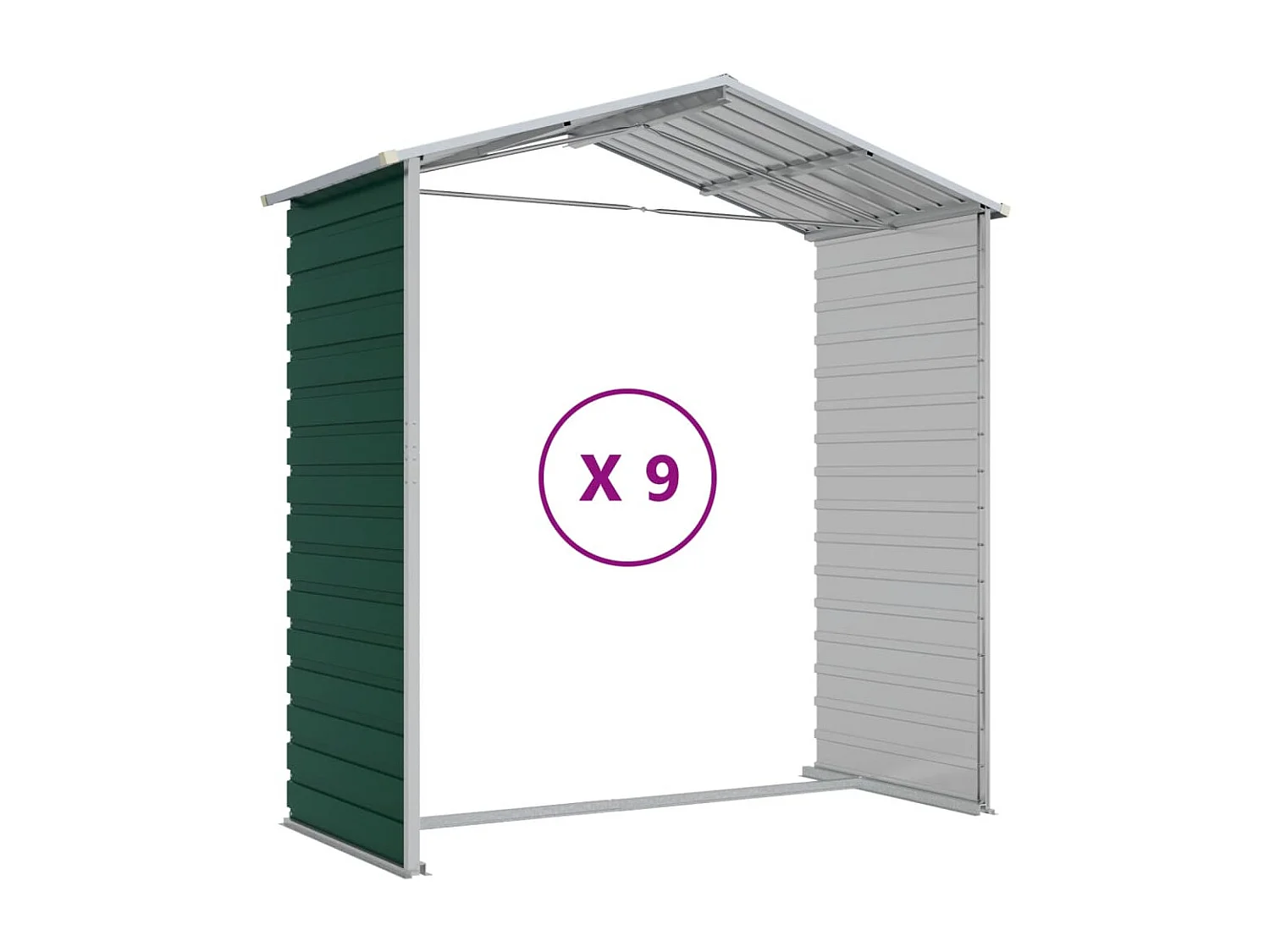 Abrigo de jardim, cabana, casa de armazenamento, galpão ao ar livre, ferramentas robustas 191 x 810 x 198 cm aço galvanizado verde 02_0022355