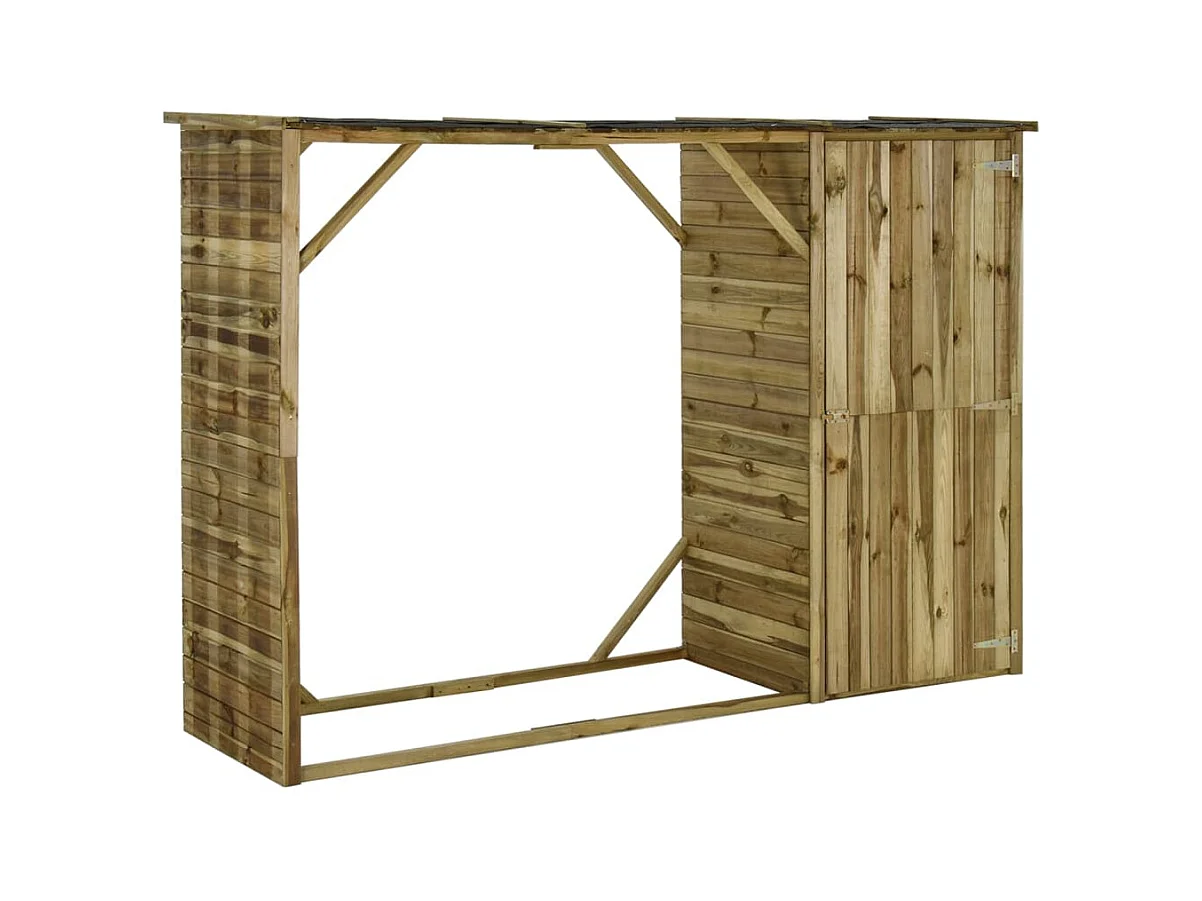 Casetta per attrezzi da giardino Pino 253 x 80 x 170 cm marrone 02_0022158