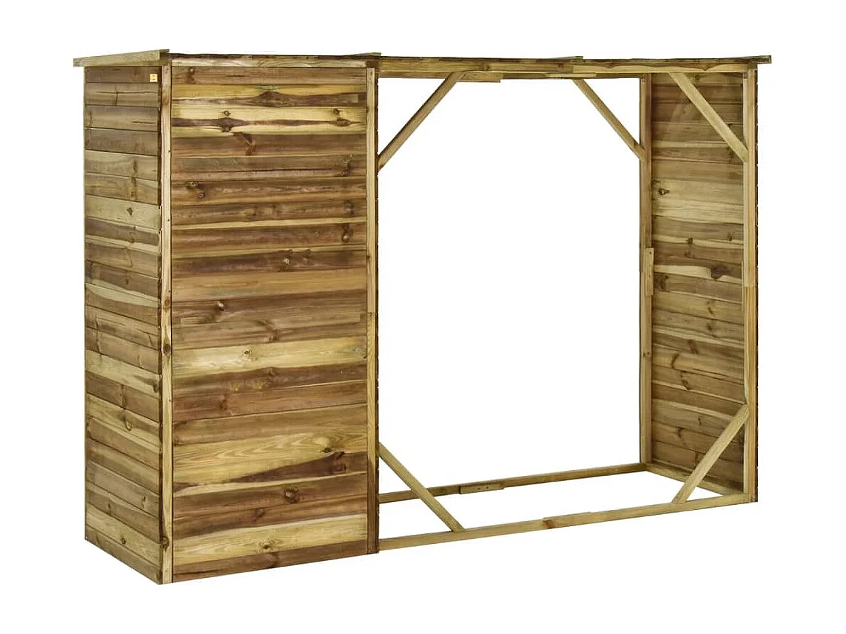 Cobertizo para herramientas de jardín Pino 253 x 80 x 170 cm marrón 02_0022158