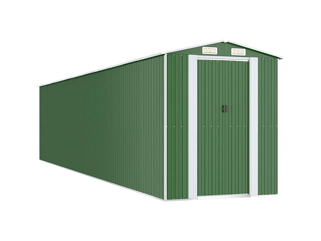 Casetta da giardino casetta per cabine ripostiglio casetta per la casa casetta per attrezzi da esterno robusta 192 x 938 x 223 cm acciaio zincato verde 02_0022370