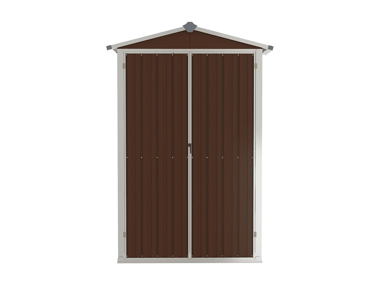 Casinha de jardim cabana depósito galpão externo galpão de ferramentas resistente 116 x 45 x 175 cm aço galvanizado marrom 02_0022265