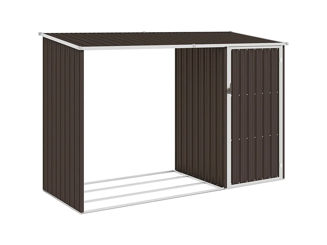 Cobertizo de madera para jardín 245 x 98 x 159 cm acero galvanizado marrón 02_0022398