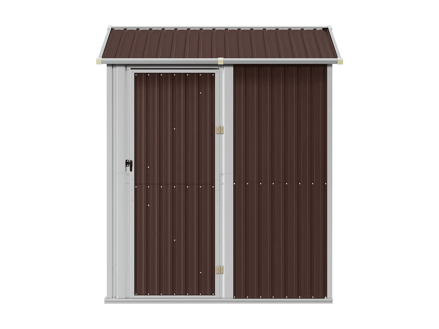 Abrigo de jardim, cabana, casa de armazenamento, galpão ao ar livre, ferramentas robustas 192 x 152,5 x 237 cm, aço galvanizado marrom 02_0022279