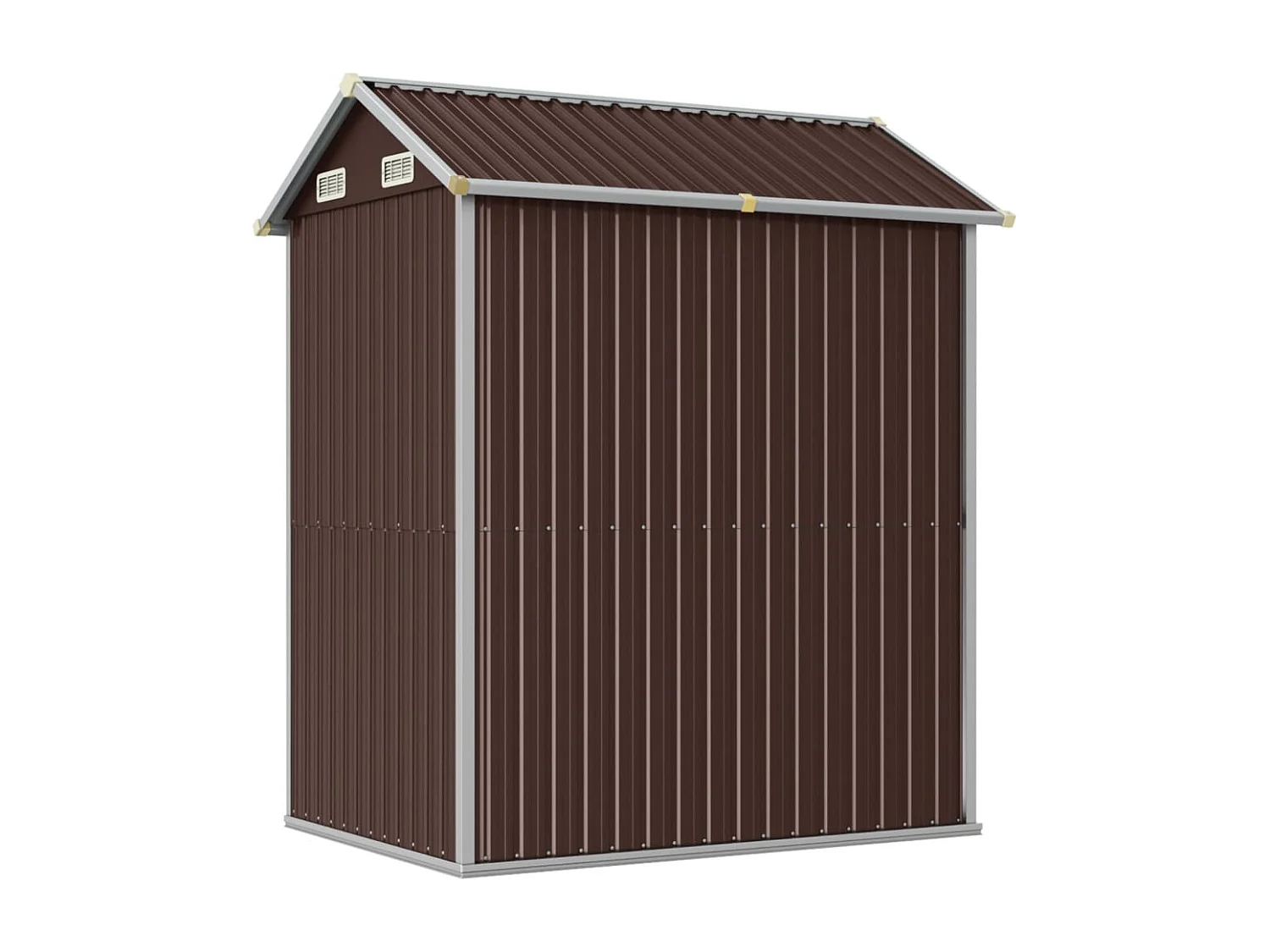 Abrigo de jardim, cabana, casa de armazenamento, galpão ao ar livre, ferramentas robustas 192 x 152,5 x 237 cm, aço galvanizado marrom 02_0022279
