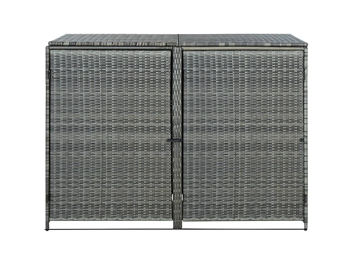 Abrigo de lixeira dupla Resina vime 148 x 77 x 111cm antracite 02_0022381