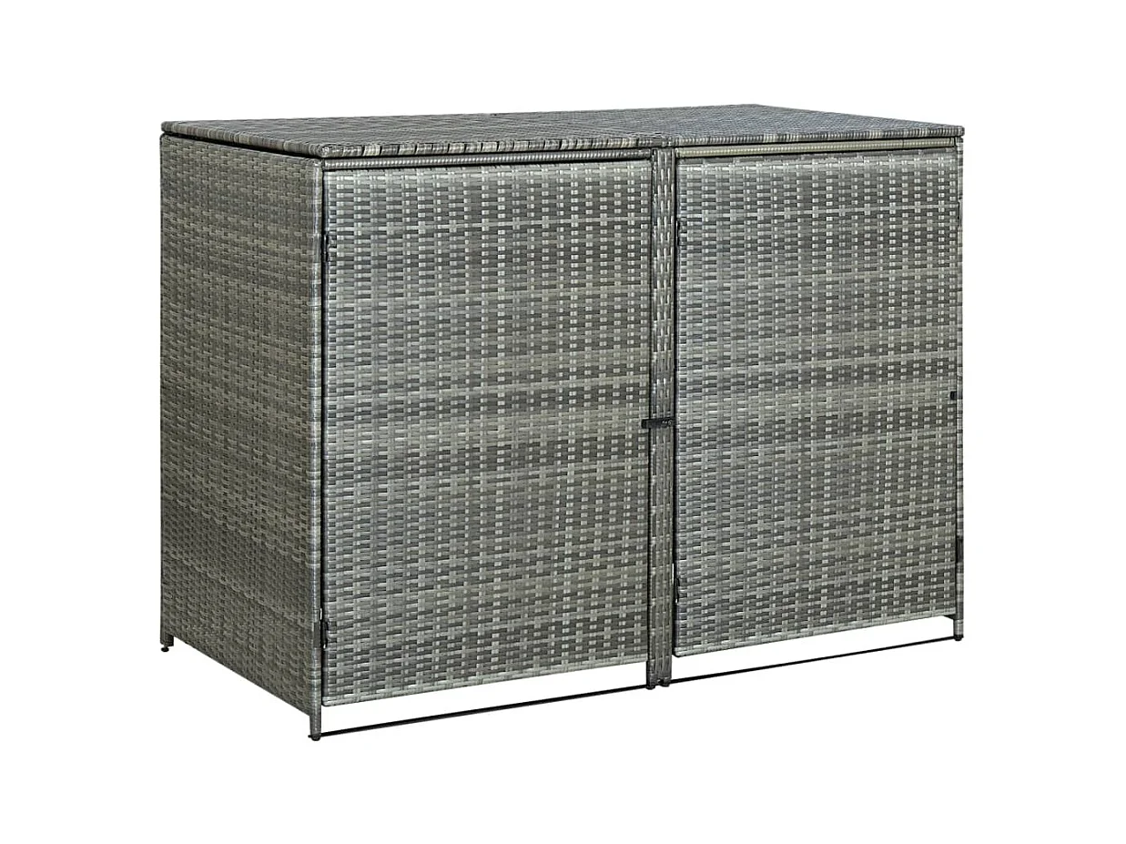 Abrigo de lixeira dupla Resina vime 148 x 77 x 111cm antracite 02_0022381