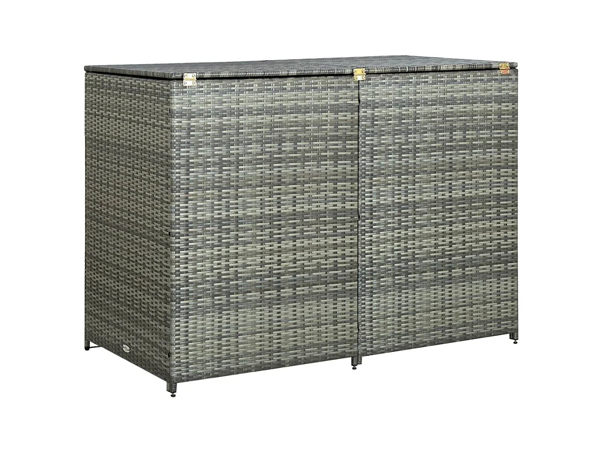 Abrigo de lixeira dupla Resina vime 148 x 77 x 111cm antracite 02_0022381