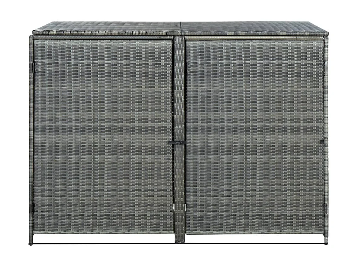 Abrigo de lixeira dupla Resina vime 148 x 77 x 111cm antracite 02_0022381