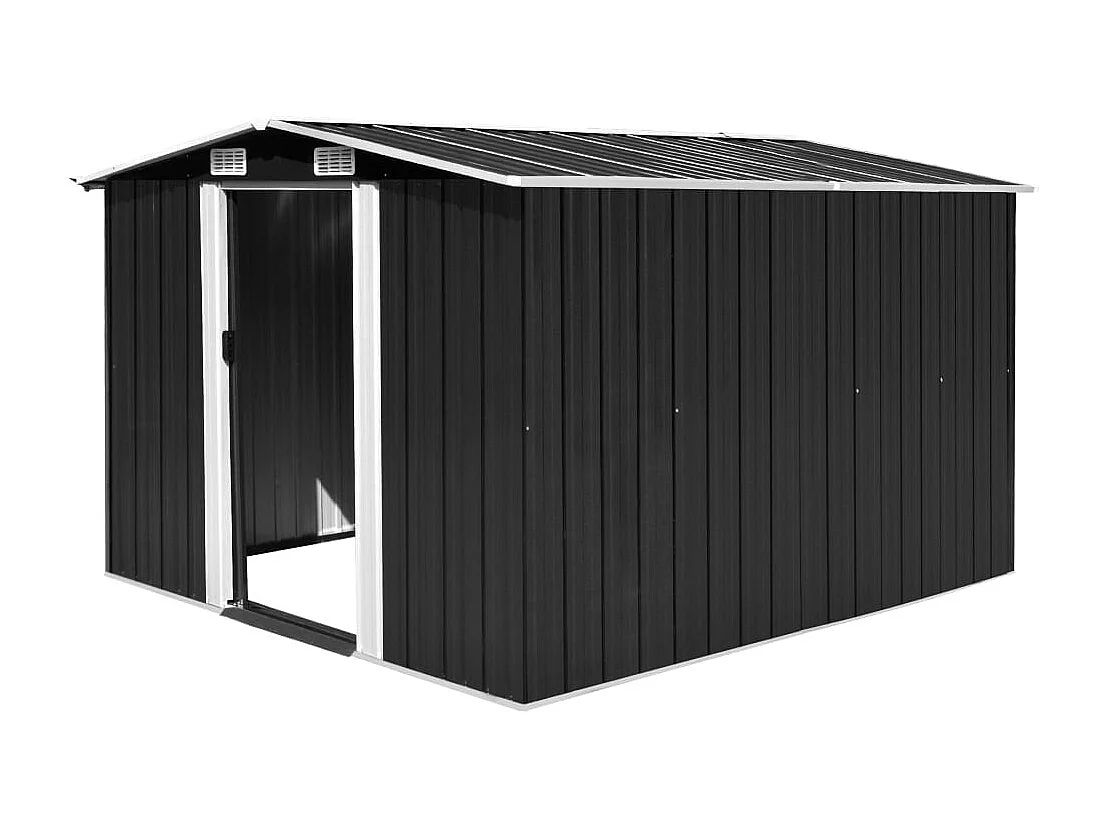 Abrigo de jardim, cabana, casa de armazenamento, galpão ao ar livre, ferramentas robustas 257 x 298 x 178 cm, metal antracite 02_0022162