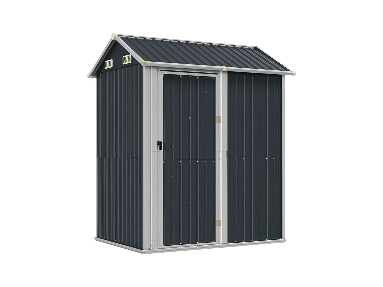 Abrigo de jardim, cabana, casa de armazenamento, galpão ao ar livre, ferramentas robustas 192 x 152,5 x 237 cm, aço galvanizado antracite 02_0022195