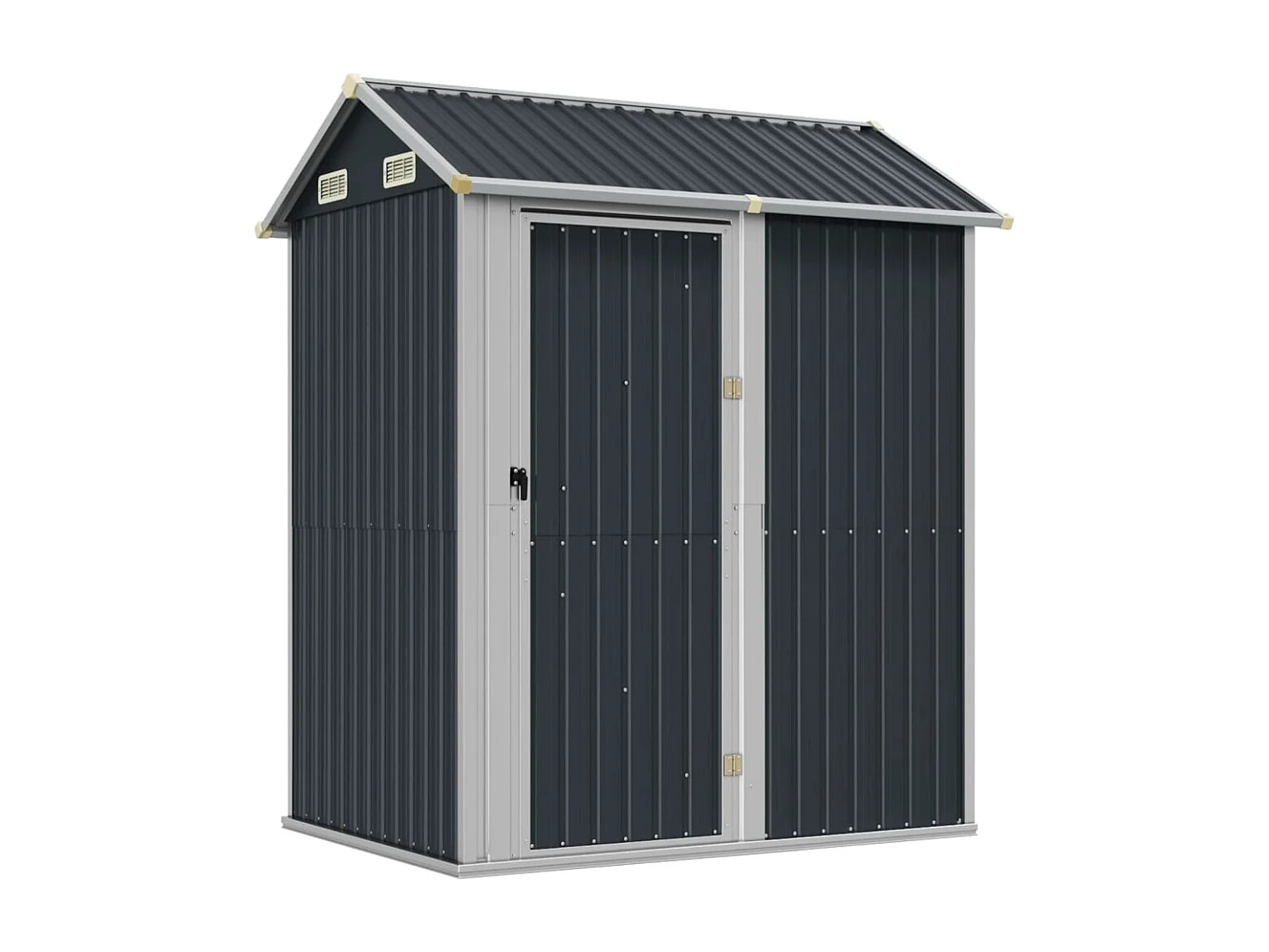 Abrigo de jardim, cabana, casa de armazenamento, galpão ao ar livre, ferramentas robustas 192 x 152,5 x 237 cm, aço galvanizado antracite 02_0022195