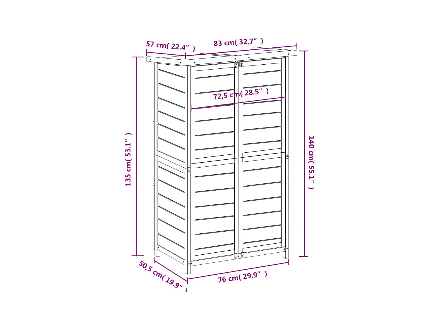 Abri de jardin cabane bois marron 83 x 57 x 140 cm 02_0022423