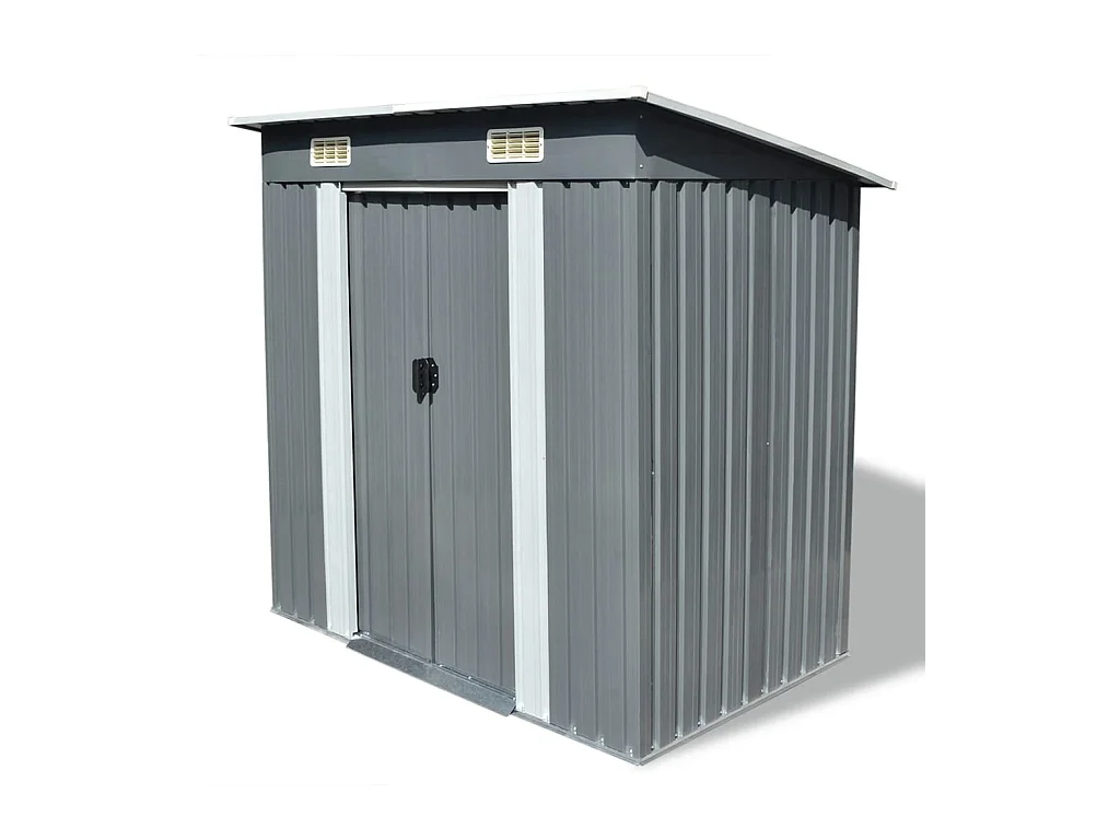Cobertizo de jardín cobertizo para cabaña cobertizo para almacenamiento cobertizo exterior para herramientas robusto metal gris 02_0022341