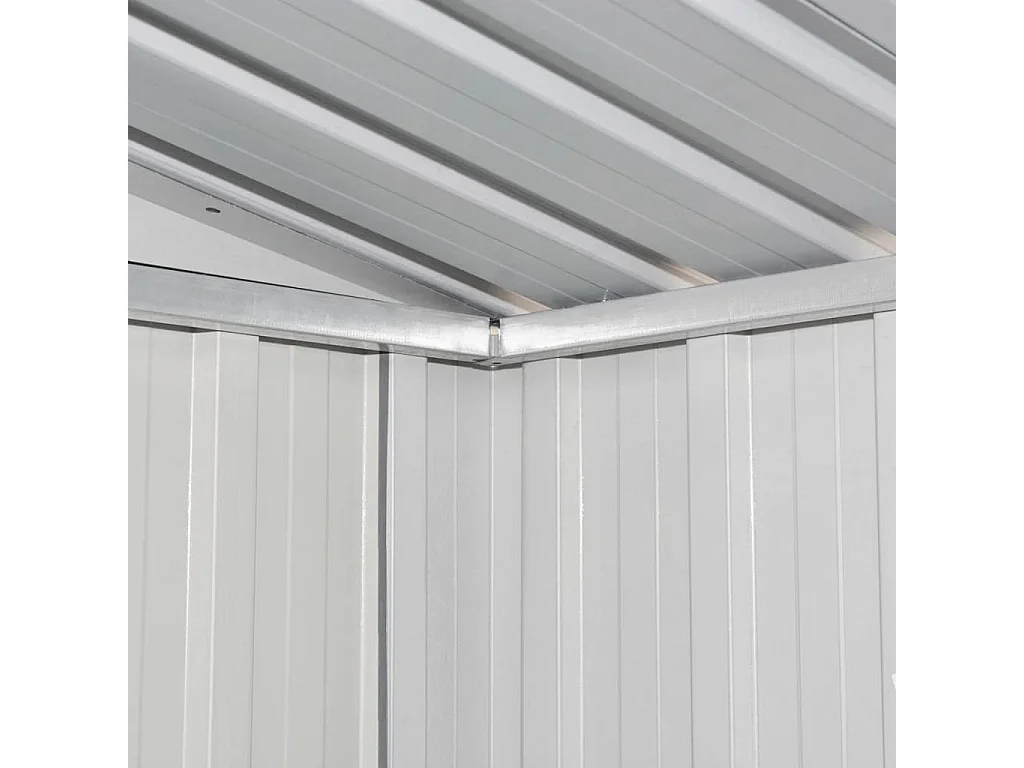 Cobertizo de jardín cobertizo para cabaña cobertizo para almacenamiento cobertizo exterior para herramientas robusto metal gris 02_0022341