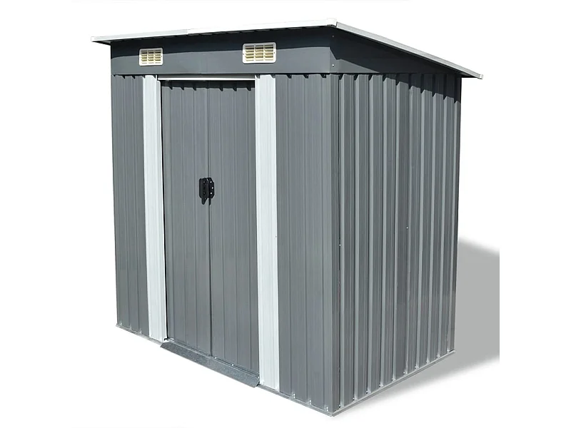 Cobertizo de jardín cobertizo para cabaña cobertizo para almacenamiento cobertizo exterior para herramientas robusto metal gris 02_0022341