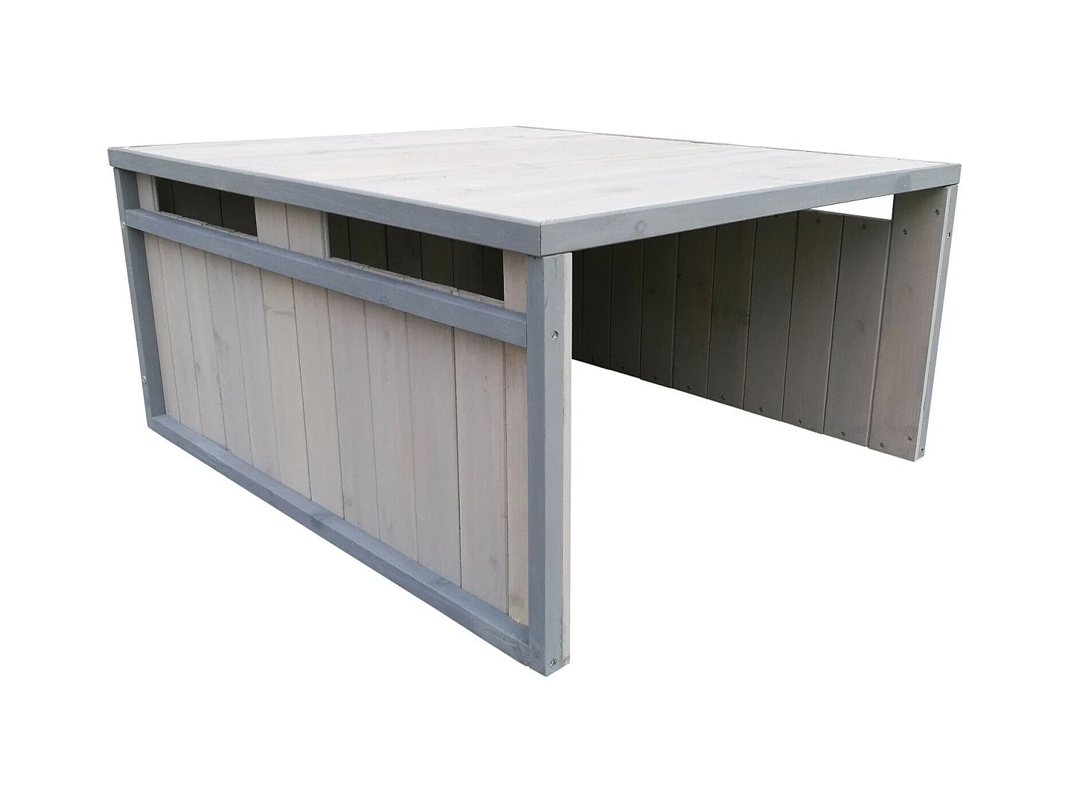 Garage robot rasaerba tetto spiovente tettoia in legno massiccio 80 cm grigio 16_0001231