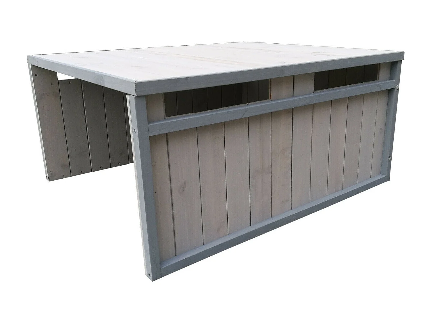 Robot cortacésped de garaje techo inclinado refugio de madera maciza 80 cm gris 16_0001231