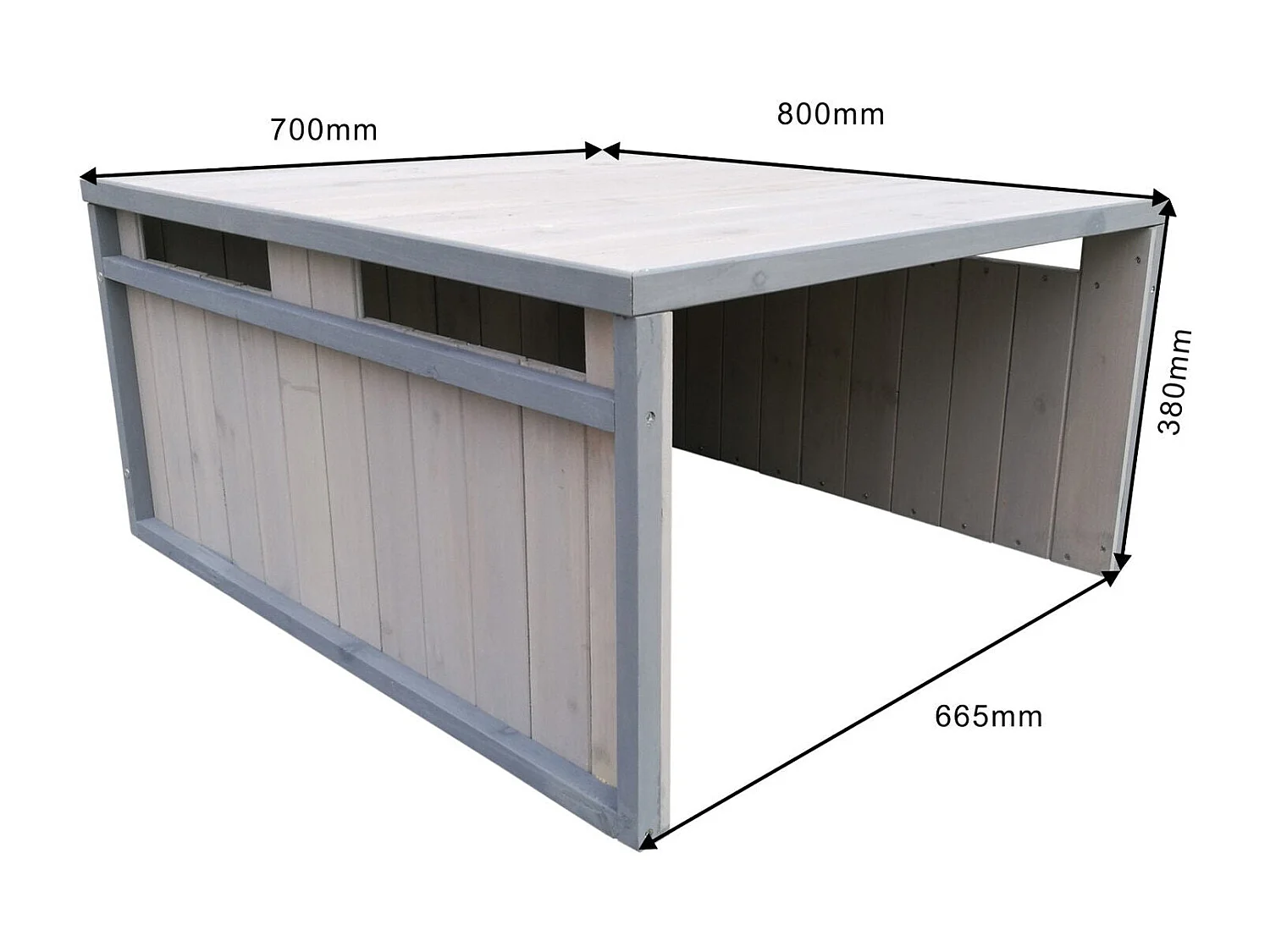 Robot cortacésped de garaje techo inclinado refugio de madera maciza 80 cm gris 16_0001231