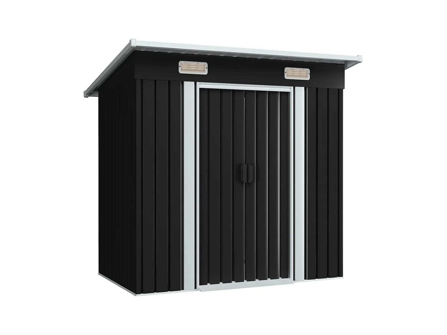 Cobertizo de jardín, cobertizo para cabaña, casa de almacenamiento, cobertizo para exteriores, cobertizo para herramientas, robusto acero antracita 02_0022216