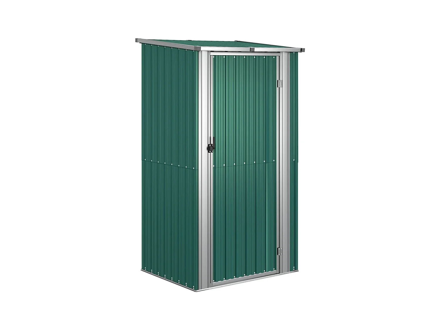 Abrigo de jardim, cabana, casa de armazenamento, galpão ao ar livre, ferramentas robustas 118,5 x 97 x 209,5 cm aço galvanizado verde 02_0022344
