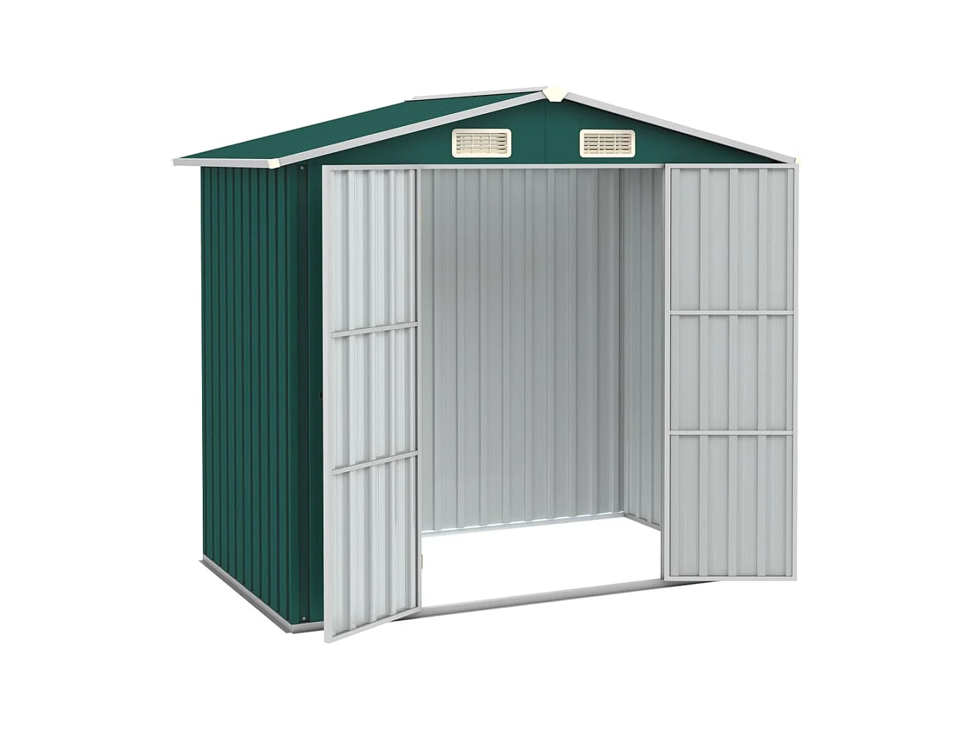 Casetta da giardino casetta per cabine ripostiglio casetta per la casa casetta per attrezzi da esterno robusta 205 x 129 x 183 cm acciaio zincato verde 02_0022372