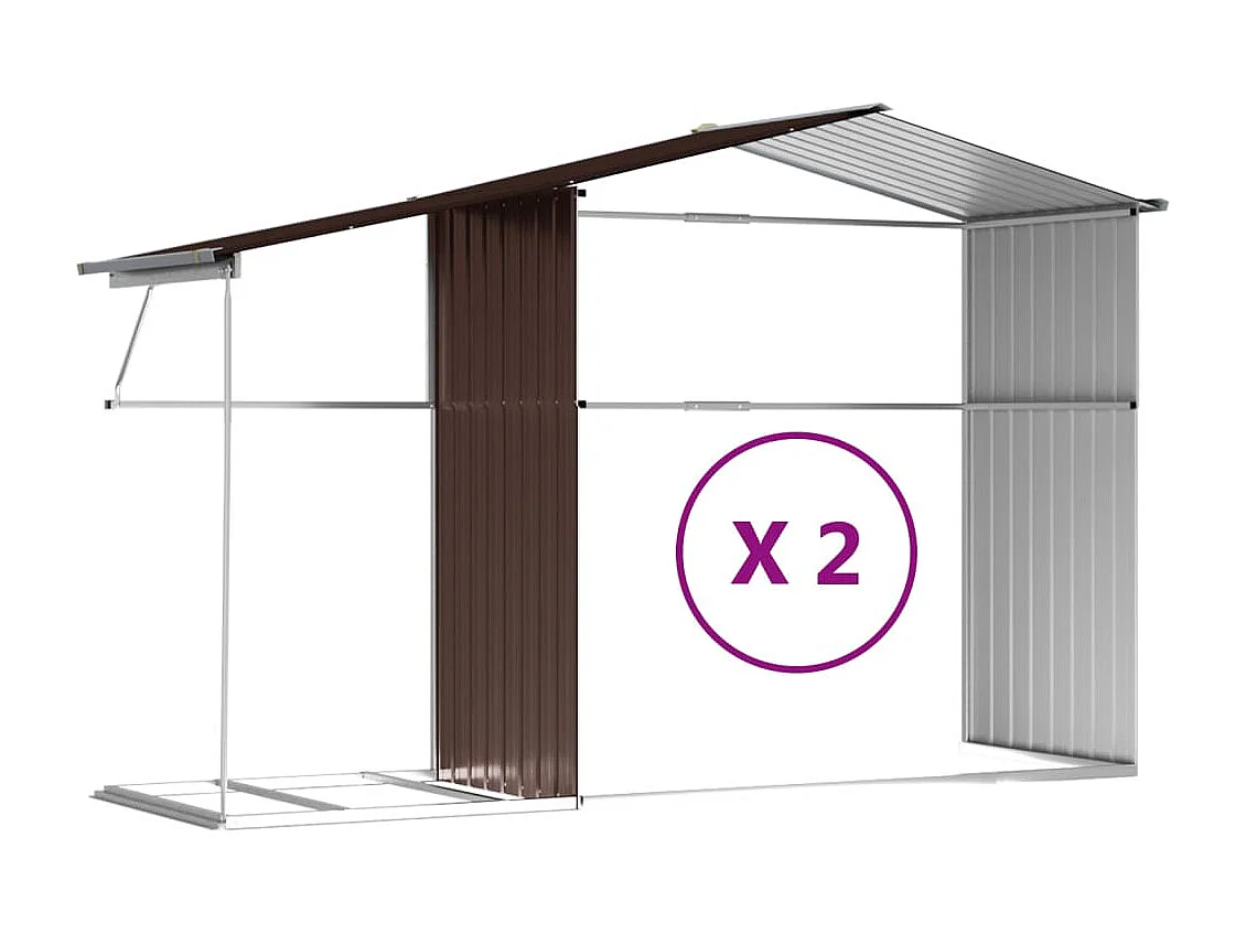 Abri de jardin cabane marron 277 x 279 x 179 cm 02_0022284