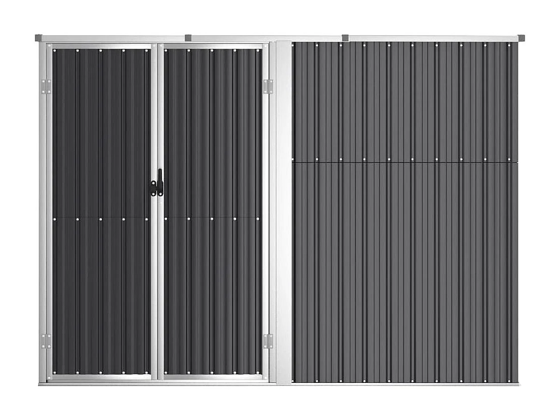 Galpão de jardim, cabana, casa de armazenamento, galpão ao ar livre, ferramentas robustas, 225 x 89 x 161 cm, aço galvanizado antracite 02_0022410
