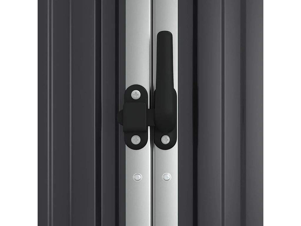 Galpão de jardim, cabana, casa de armazenamento, galpão ao ar livre, ferramentas robustas, 225 x 89 x 161 cm, aço galvanizado antracite 02_0022410