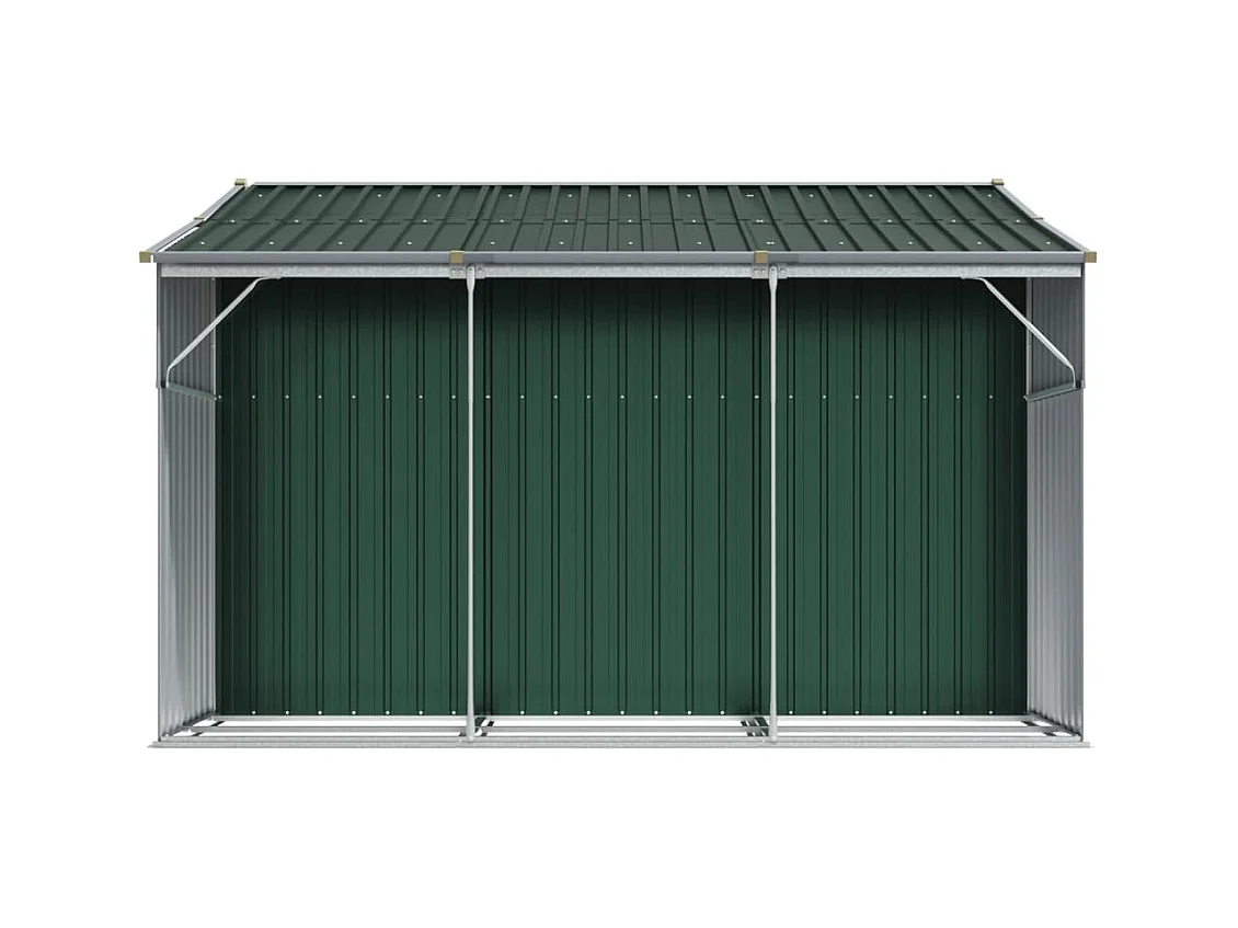Casetta da giardino casetta per cabine ripostiglio casetta per la casa casetta per attrezzi da esterno robusta 277 x 279 x 179 cm acciaio zincato verde 02_0022377