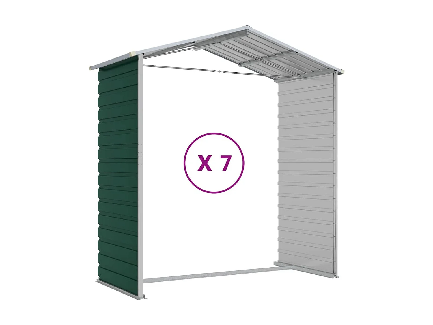 Casetta da giardino casetta per capanni casetta per ripostigli casetta per attrezzi da esterno robusta 191 x 640 x 198 cm acciaio zincato verde 02_0022353