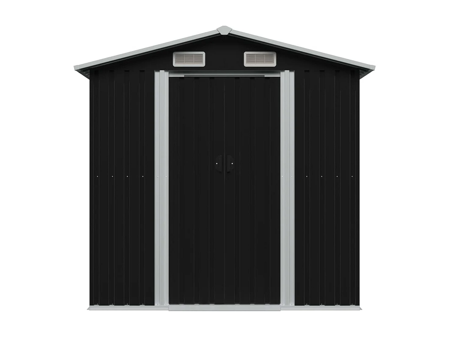 Abrigo de jardim galpão de armazenamento galpão de armazenamento ao ar livre ferramentas aço robusto 204 x 132 x 186 cm antracite 02_0022383