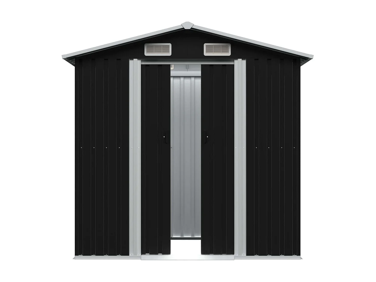 Abrigo de jardim galpão de armazenamento galpão de armazenamento ao ar livre ferramentas aço robusto 204 x 132 x 186 cm antracite 02_0022383