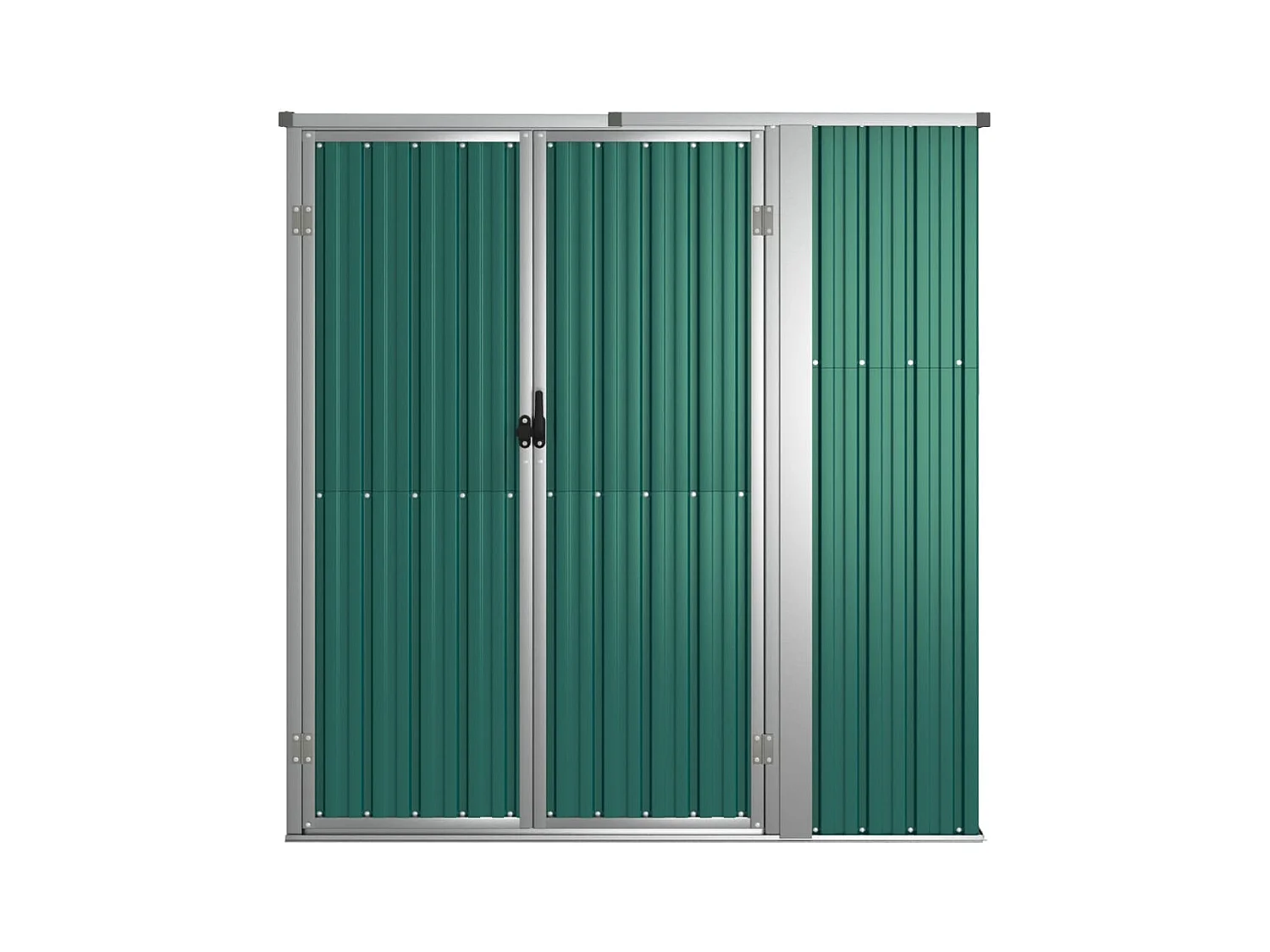 Casetta da giardino casetta per capanni casetta per ripostigli casetta per attrezzi da esterno robusta 161 x 89 x 161 cm acciaio zincato verde 02_0022429