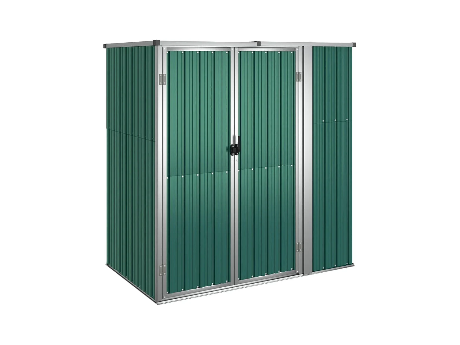 Abrigo de jardim, cabana, casa de armazenamento, galpão ao ar livre, ferramentas robustas 161 x 89 x 161 cm aço galvanizado verde 02_0022429