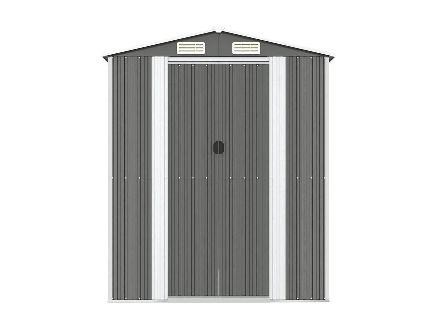 Galpão de jardim Cabine Galpão Casa de armazenamento Galpão ao ar livre Ferramentas Robusto Transparente 192 x 274 x 223 cm Aço Galvanizado Cinza 02_0022256