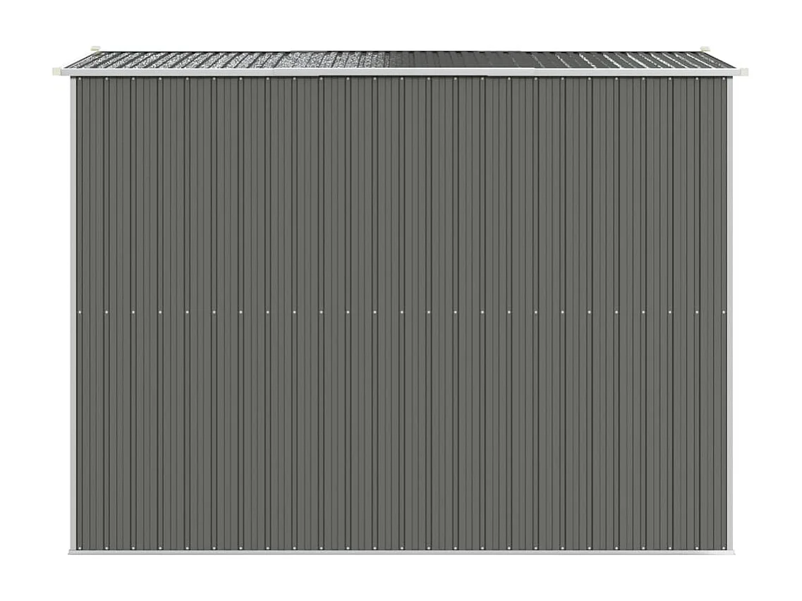 Galpão de jardim Cabine Galpão Casa de armazenamento Galpão ao ar livre Ferramentas Robusto Transparente 192 x 274 x 223 cm Aço Galvanizado Cinza 02_0022256