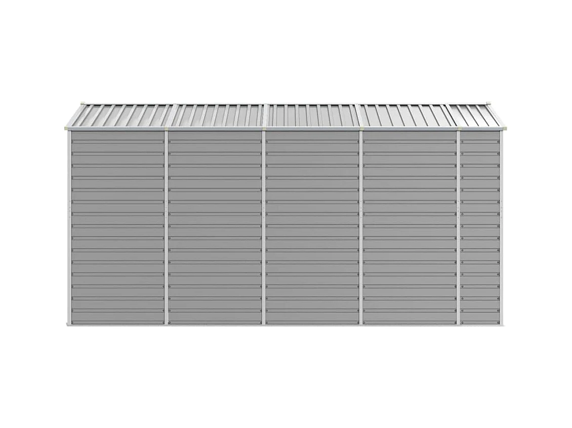 Galpão de jardim Cabine Galpão Casa de armazenamento Galpão ao ar livre Ferramentas Robusto Transparente 191 x 385 x 198 cm Aço Galvanizado Cinza 02_0022244