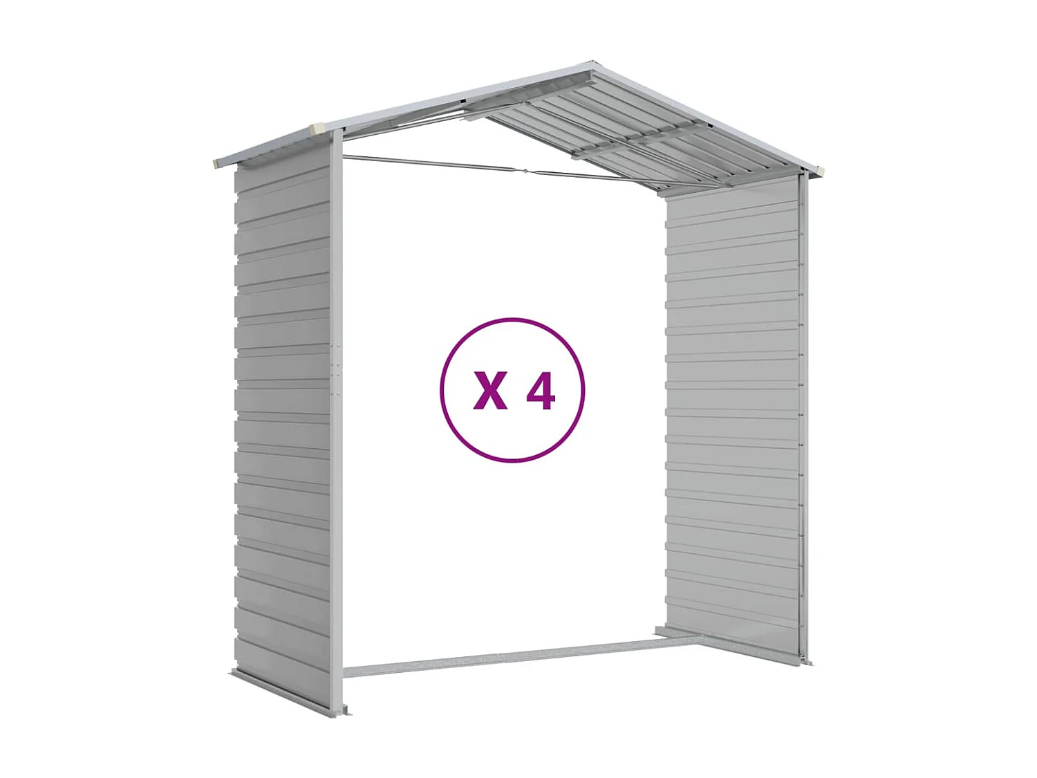 Abri de jardin cabane grise 191 x 385 x 198 cm 02_0022244