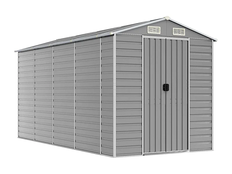 Abri de jardin cabane grise 191 x 385 x 198 cm 02_0022244