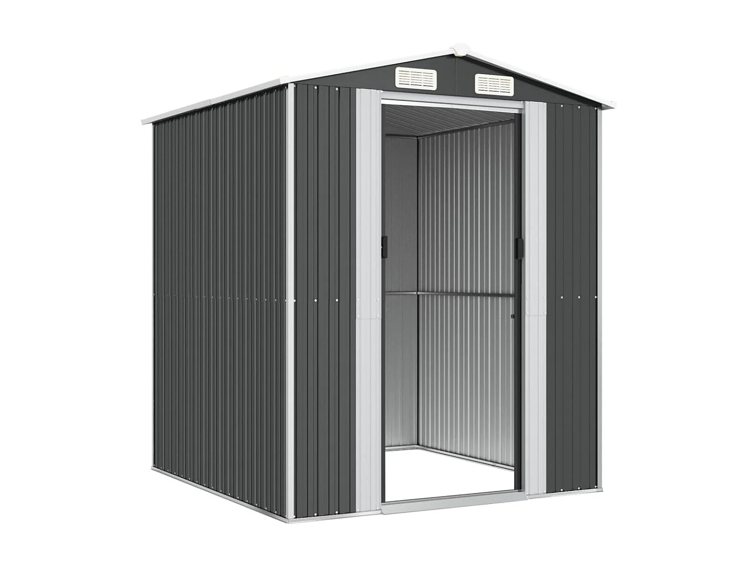 Abrigo de jardim, cabana, casa de armazenamento, galpão ao ar livre, ferramentas robustas, 192 x 191 x 223 cm, aço galvanizado antracite 02_0022196