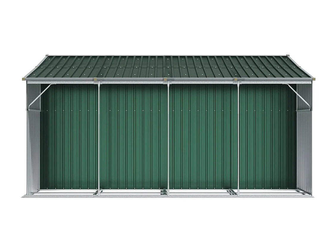 Casetta da giardino casetta per cabine ripostiglio casetta per la casa casetta per attrezzi da esterno robusta 277 x 365,5 x 179 cm acciaio zincato verde 02_0022378