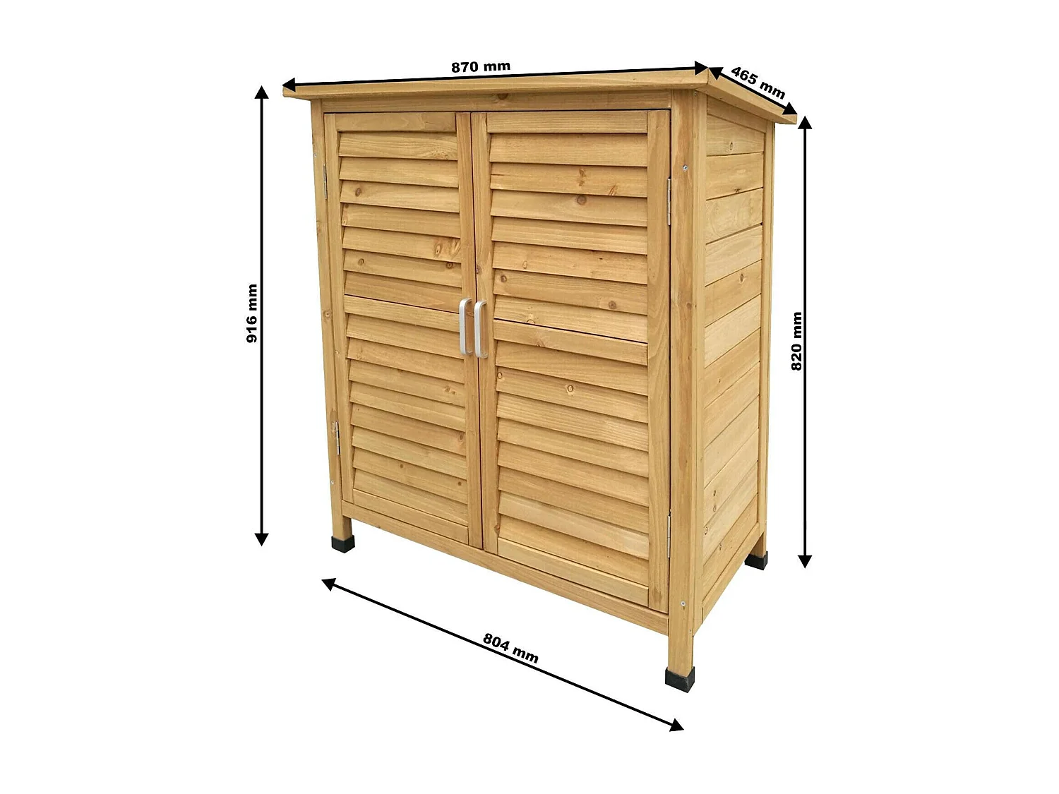 Cobertizo de jardín tipo cabaña con puertas dobles 87 x 46 x 91 cm madera de abeto 16_0002173