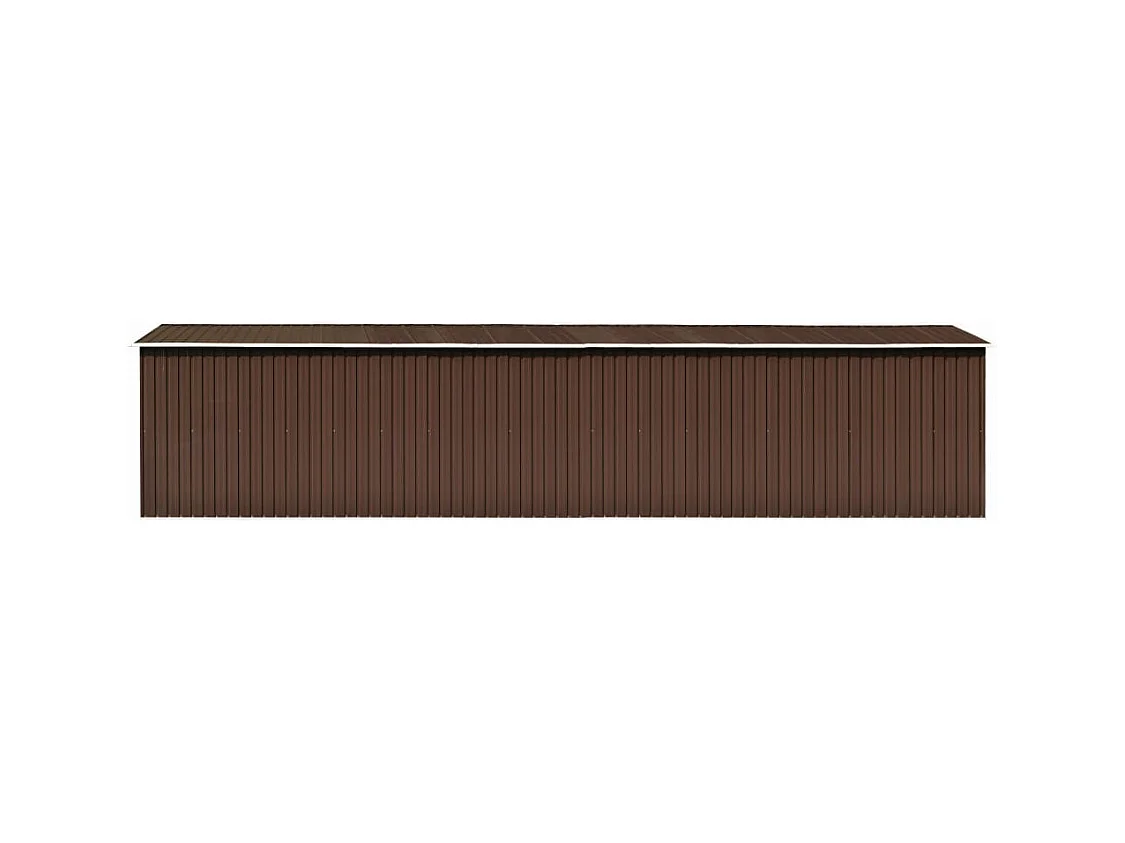 Casetta da giardino casetta per capanni casetta per riporre gli attrezzi casetta per esterni robusta 257 x 990 x 181 cm acciaio zincato marrone 02_0022282