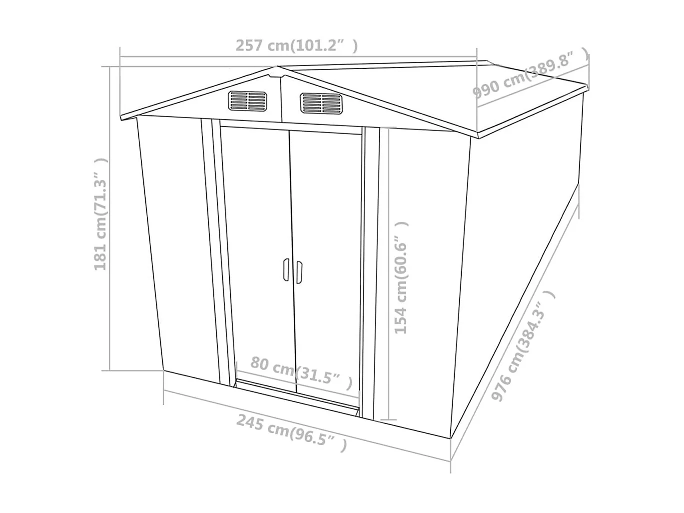 Abri de jardin cabane marron 257 x 990 x 181 cm 02_0022282