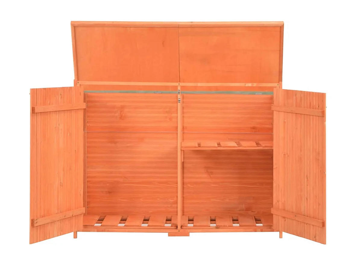 Abrigo de jardim, cabana, casa de armazenamento, galpão ao ar livre, ferramentas robustas 128 x 42 x 91 cm Madeira marrom 02_0022382