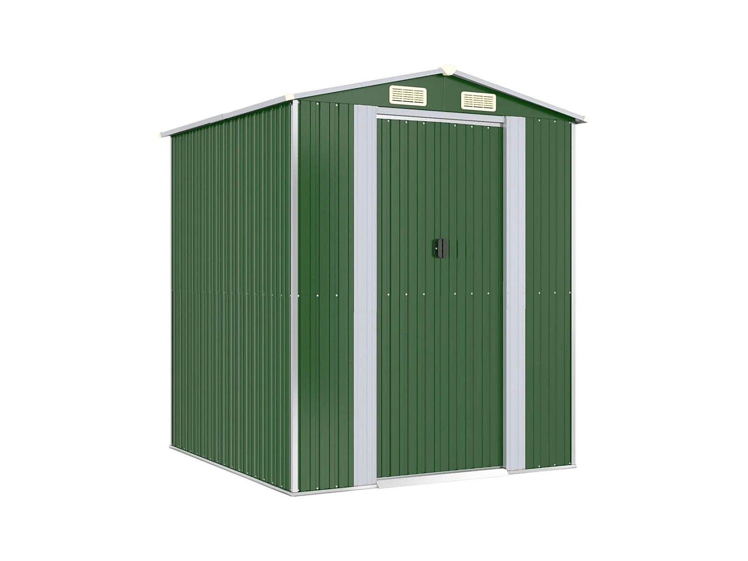 Casetta da giardino casetta per capanni casetta per ripostigli casetta per attrezzi da esterno robusta 192 x 191 x 223 cm acciaio zincato verde 02_0022361
